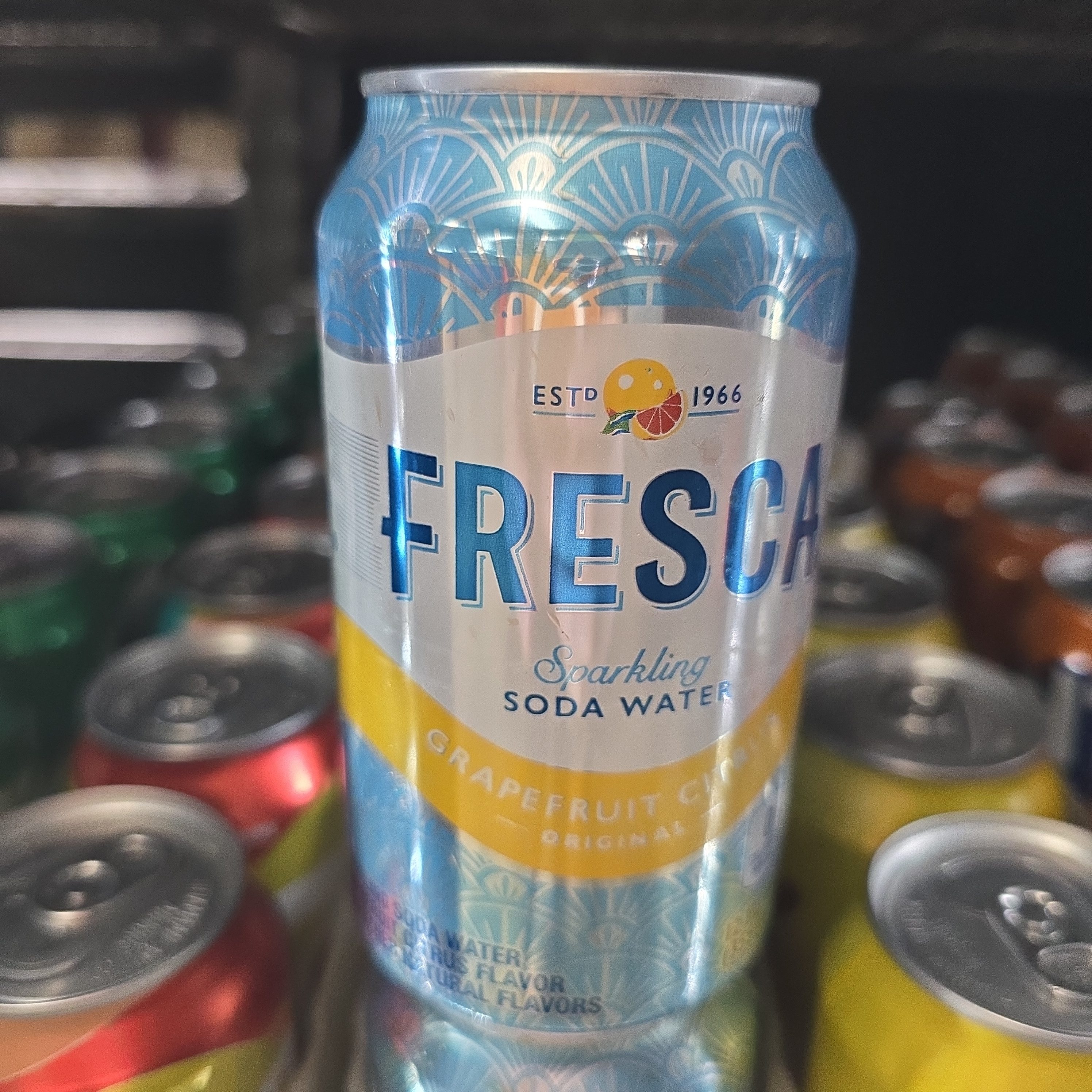 Fresca Grapefruit Citrus Sparkling Soda Water.