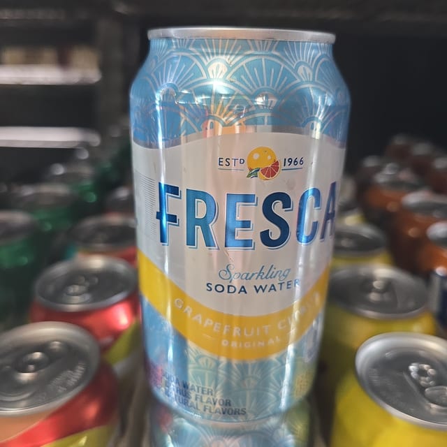 Fresca Grapefruit Citrus Sparkling Soda Water.
