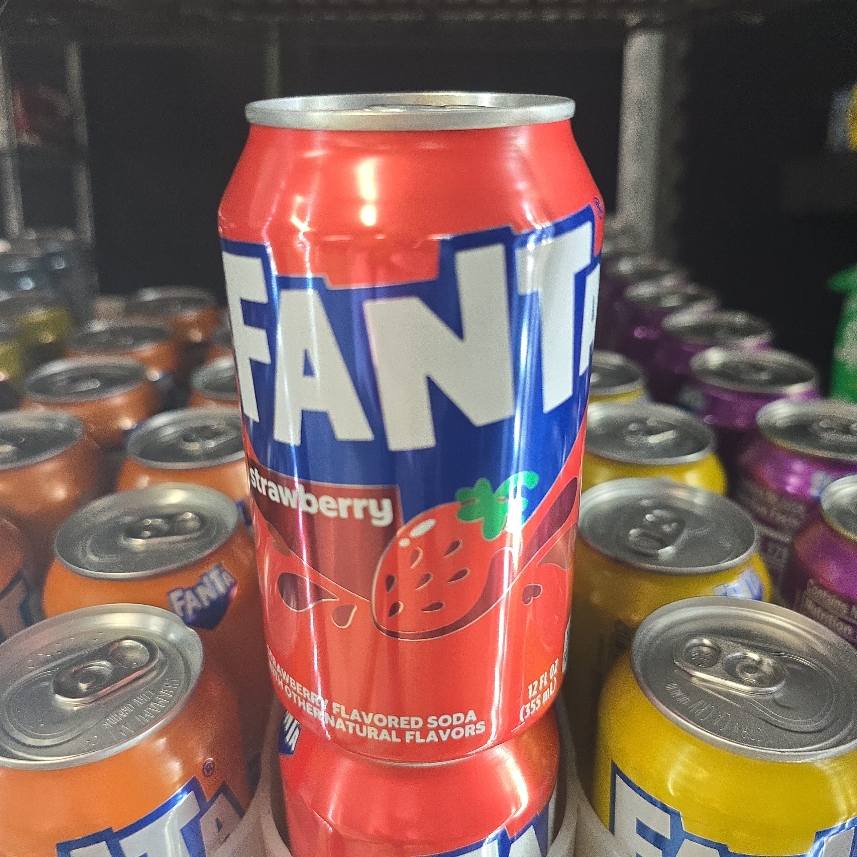Fanta Strawberry Soda Can.
